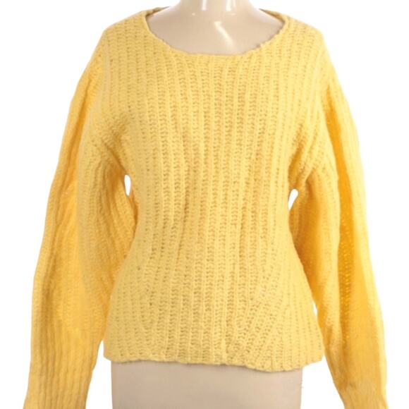 Sea NY Chunky Knit Wool Blend Sweater Yellow - Picture 1 of 9